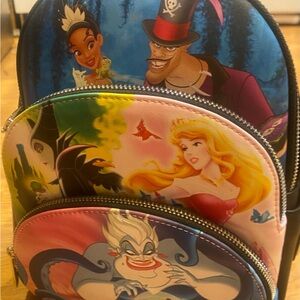Loungefly Disney Princesses vs Villains Triple Pocket Mini Backpack hard tag NWT